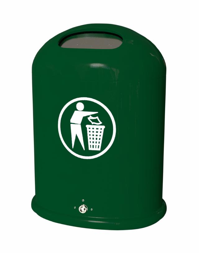 Affaldsbeholder udendørs Model 5034 45 liter Med fjederklap Grøn