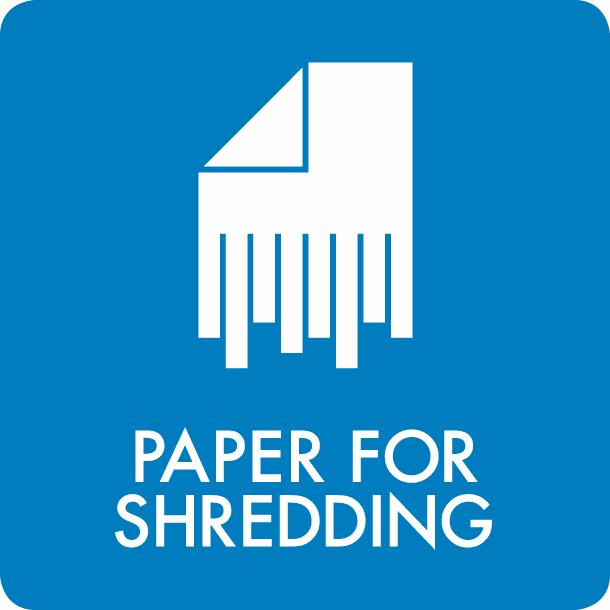 Piktogram Paper for shredding 12x12 cm Selvklæbende Blå