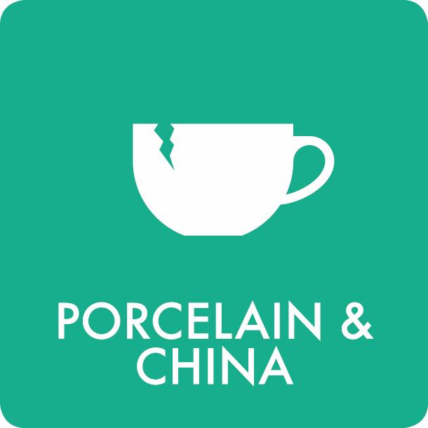 Piktogram Porcelain & China 12x12 cm Selvklæbende Lysegrøn