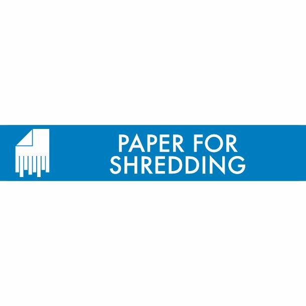 Piktogram Paper for shredding 16x3 cm Magnetisk Blå